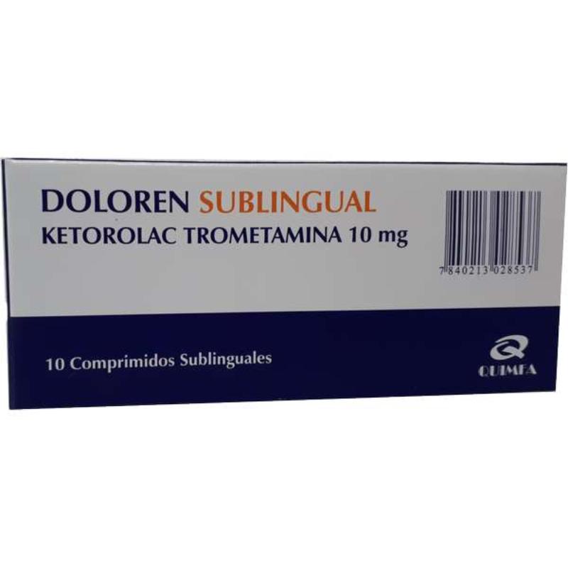 MED0064 KETOROLAC TROMETAMINA 10 MG DOLOREN SUBLINGUAL - Imagen 1